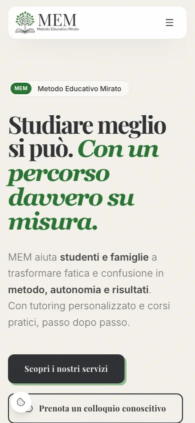 MEM Metodo Educativo Mirato: anteprima della versione mobile