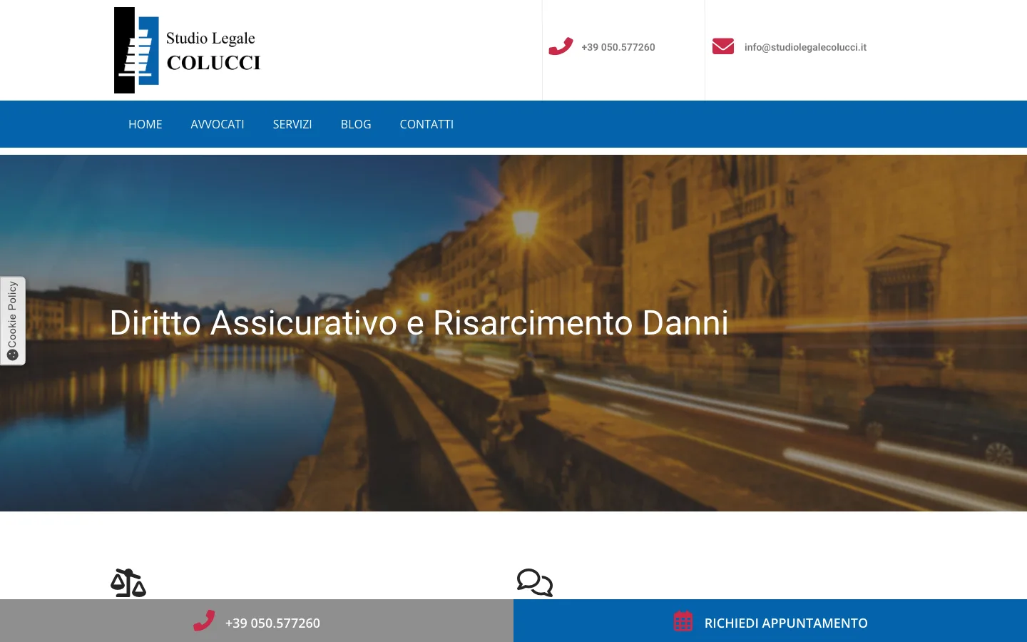 Anteprima di Studio Legale Colucci: sito aziendale e SEO locale